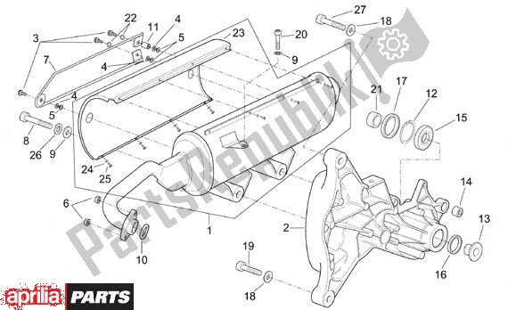 Tutte le parti per il Uitlaatgroep del Aprilia Leonardo 655 250 1999 - 2001