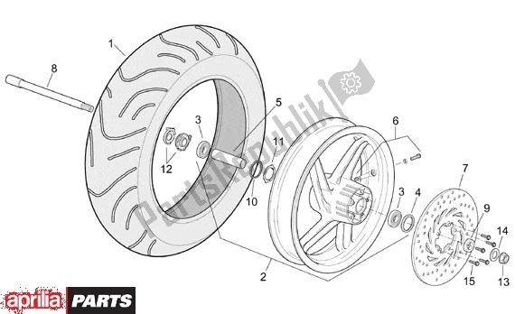 All parts for the Front Wheel of the Aprilia Leonardo 655 250 1999 - 2001