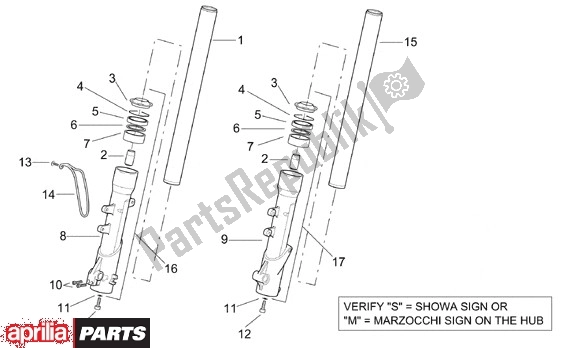 Todas las partes para Voorwielvorkcomponenten de Aprilia Leonardo 655 250 1999 - 2001