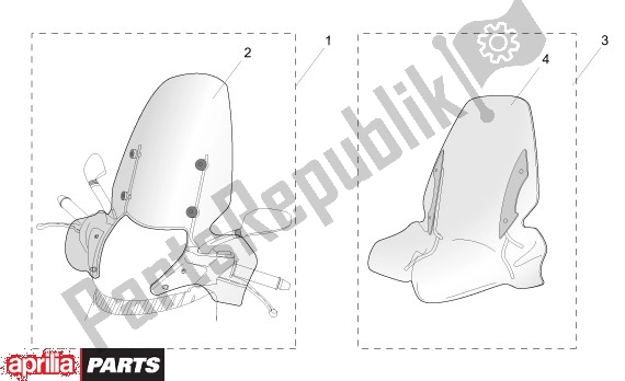 Alle onderdelen voor de Windscherm van de Aprilia Leonardo 655 250 1999 - 2001