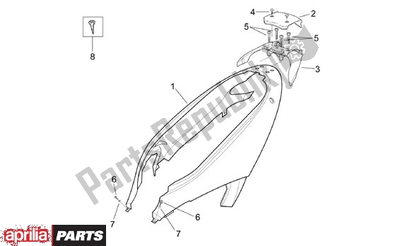 Alle onderdelen voor de Zijbeplating van de Aprilia Leonardo 655 250 1999 - 2001