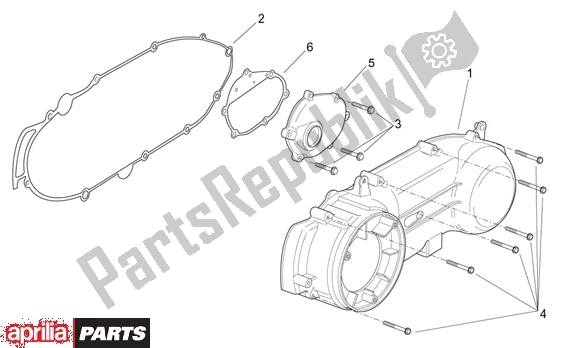 Todas as partes de Behuizingsdeksel do Aprilia Leonardo 250-300 657 2002 - 2004