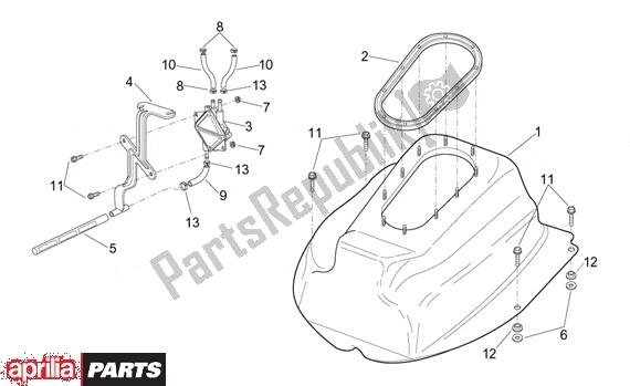 All parts for the Fuel Tank-seat of the Aprilia Leonardo 250-300 657 2002 - 2004