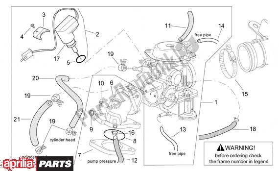 All parts for the Carburettor of the Aprilia Leonardo 250-300 657 2002 - 2004
