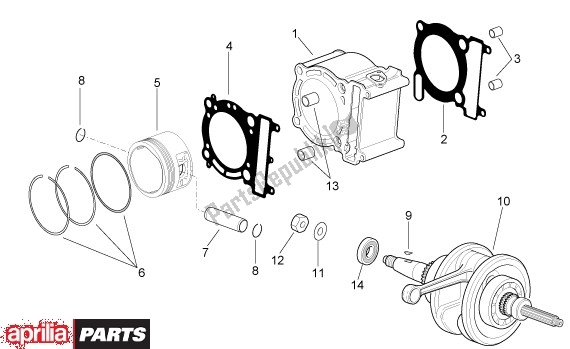 Toutes les pièces pour le Cylindre du Aprilia Leonardo 250-300 657 2002 - 2004