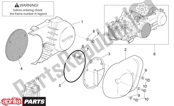 Todas as partes de Motor do Aprilia Leonardo 250-300 657 2002 - 2004