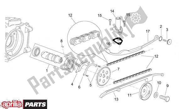 Todas as partes de Ventielschakeling do Aprilia Leonardo 250-300 657 2002 - 2004