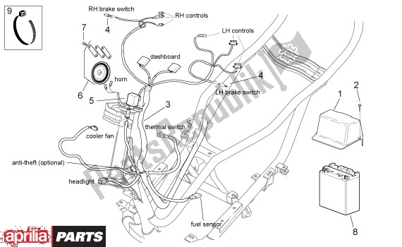 Toutes les pièces pour le Batterie du Aprilia Leonardo ST 125-150 652 2001 - 2004