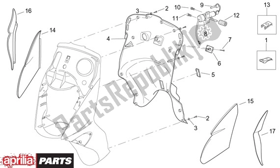 Todas las partes para Beenschild Binnenzijde de Aprilia Leonardo ST 125-150 652 2001 - 2004