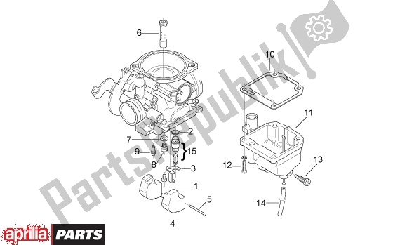 Alle onderdelen voor de Carburateurcomponenten van de Aprilia Leonardo ST 125-150 652 2001 - 2004