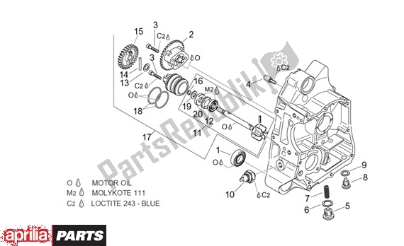 All parts for the Carter Rechts of the Aprilia Leonardo ST 125-150 652 2001 - 2004