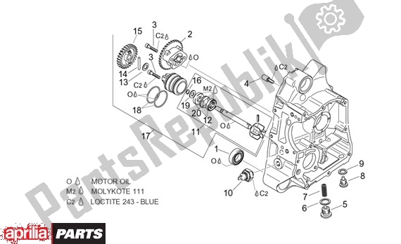 Alle onderdelen voor de Carter Rechts van de Aprilia Leonardo ST 125-150 652 2001 - 2004