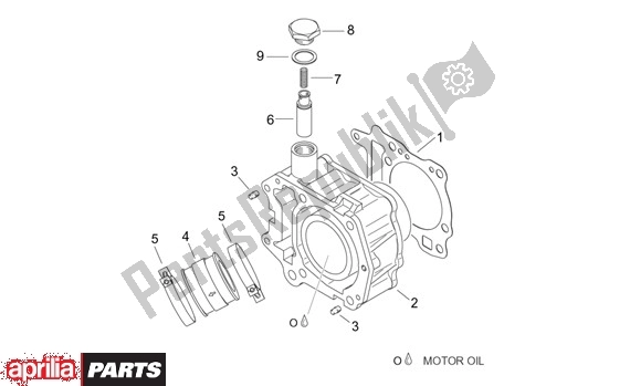 All parts for the Cylinder of the Aprilia Leonardo ST 125-150 652 2001 - 2004