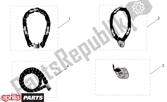 Alle onderdelen voor de Diefstalbeveiligen van de Aprilia Leonardo ST 125-150 652 2001 - 2004