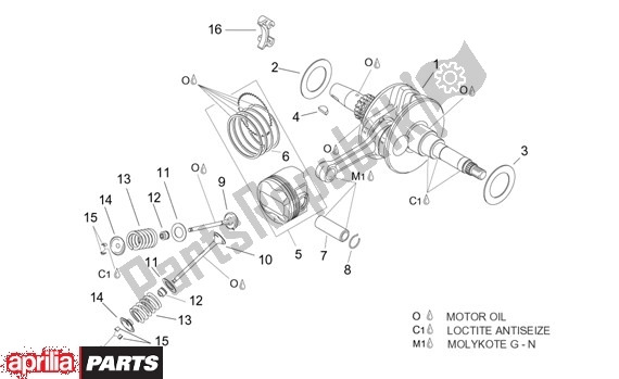 Alle Teile für das Kurbelwelle des Aprilia Leonardo ST 125-150 652 2001 - 2004