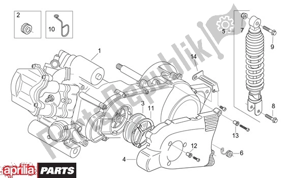 Alle onderdelen voor de Motor van de Aprilia Leonardo ST 125-150 652 2001 - 2004