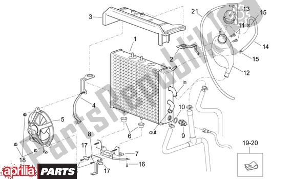 Alle Teile für das Kühler des Aprilia Leonardo ST 125-150 652 2001 - 2004