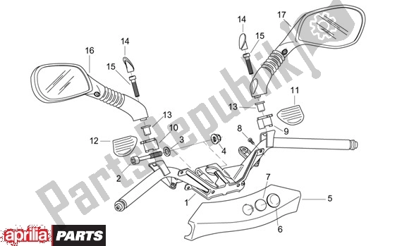 All parts for the Handlebar of the Aprilia Leonardo ST 125-150 652 2001 - 2004