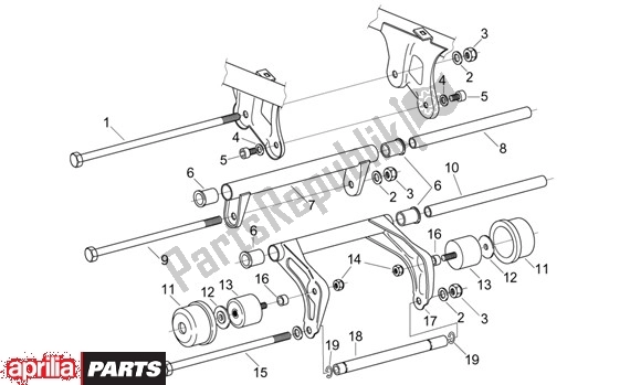 All parts for the Swingarm of the Aprilia Leonardo ST 125-150 652 2001 - 2004