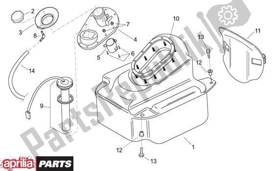 All parts for the Tank of the Aprilia Leonardo ST 125-150 652 2001 - 2004