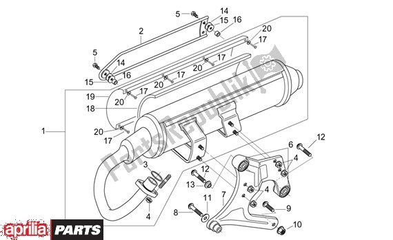 All parts for the Uitlaatgroep of the Aprilia Leonardo ST 125-150 652 2001 - 2004