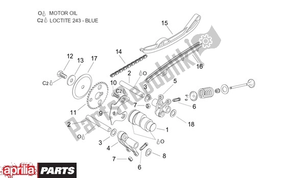 Todas as partes de Ventielschakeling do Aprilia Leonardo ST 125-150 652 2001 - 2004