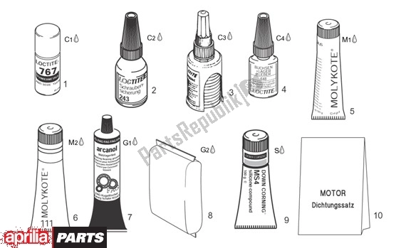 Toutes les pièces pour le Verbruikmateriaal du Aprilia Leonardo ST 125-150 652 2001 - 2004