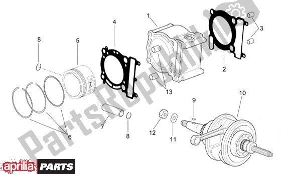 All parts for the Cylinder of the Aprilia Leonardo ST 656 250 2001