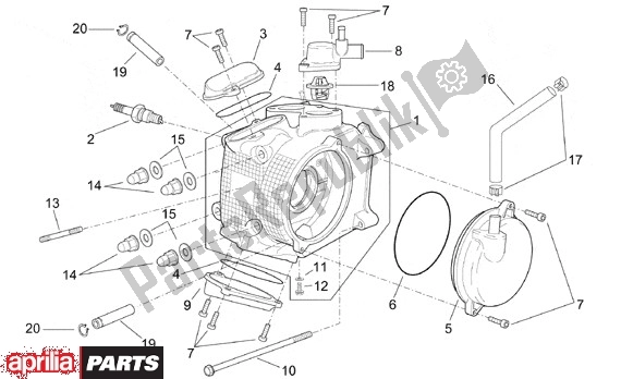 All parts for the Cylinder Head of the Aprilia Leonardo ST 656 250 2001