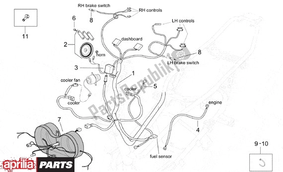 All parts for the Elektrische Installatie of the Aprilia Leonardo ST 656 250 2001