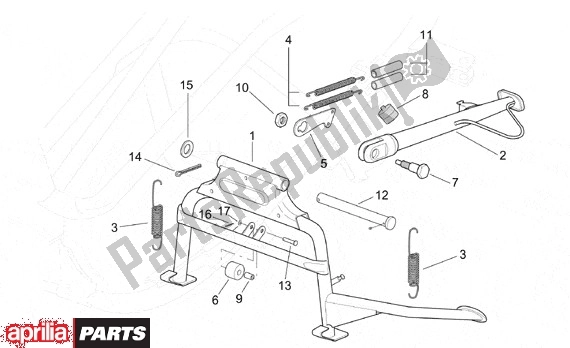 All parts for the Center Stand of the Aprilia Leonardo ST 656 250 2001