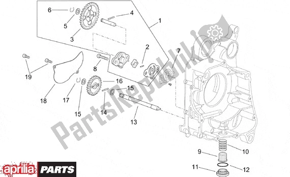 Todas as partes de Bomba De óleo do Aprilia Leonardo ST 656 250 2001