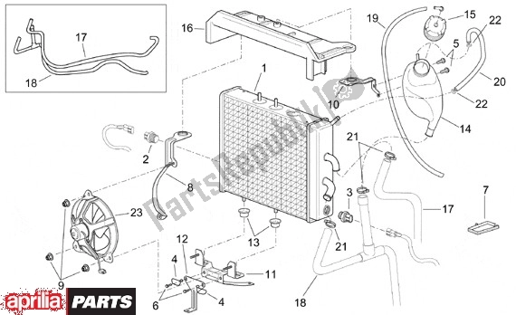 Toutes les pièces pour le Radiateur du Aprilia Leonardo ST 656 250 2001