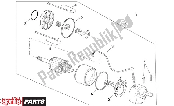 Alle onderdelen voor de Startmotor van de Aprilia Leonardo ST 656 250 2001