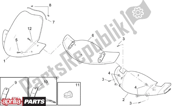 Alle Teile für das Stuurafdekking des Aprilia Leonardo ST 656 250 2001