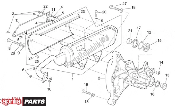 All parts for the Uitlaatgroep of the Aprilia Leonardo ST 656 250 2001