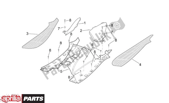 Wszystkie części do Voetruimteafdekking Aprilia Leonardo ST 656 250 2001