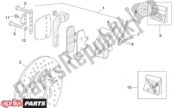 Alle onderdelen voor de Voorwielremklauw van de Aprilia Leonardo ST 656 250 2001