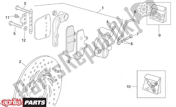 Wszystkie części do Voorwielremklauw Aprilia Leonardo ST 656 250 2001