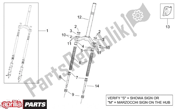 Wszystkie części do Voorwielvork Aprilia Leonardo ST 656 250 2001