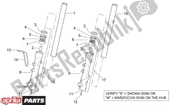 Tutte le parti per il Voorwielvorkcomponenten del Aprilia Leonardo ST 656 250 2001