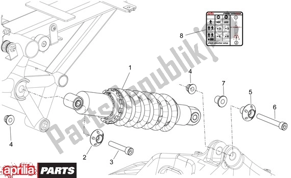 All parts for the Rear Suspension Linkage of the Aprilia Mana 36 850 2007 - 2011