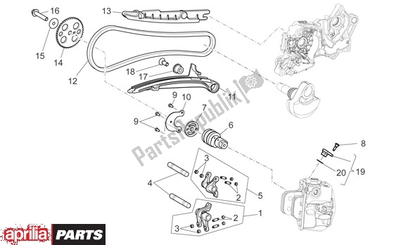 All parts for the Cilinderbesturing Voor of the Aprilia Mana 36 850 2007 - 2011
