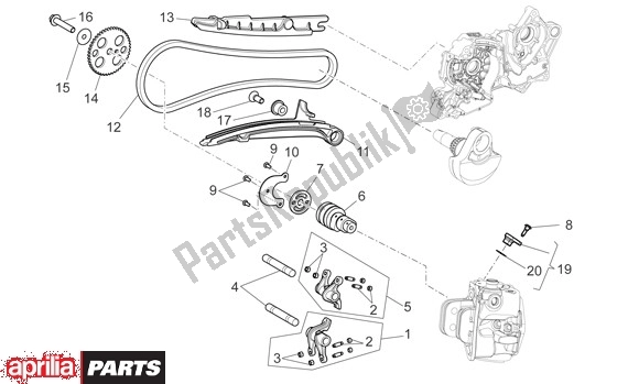 Alle Teile für das Cilinderbesturing Voor des Aprilia Mana 36 850 2007 - 2011