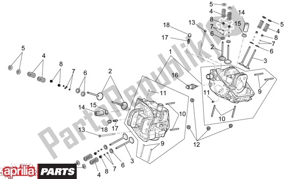 All parts for the Cilinderkop Ventielen of the Aprilia Mana 36 850 2007 - 2011