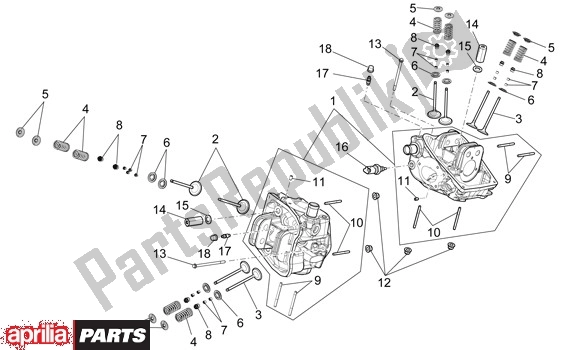 Tutte le parti per il Cilinderkop Ventielen del Aprilia Mana 36 850 2007 - 2011