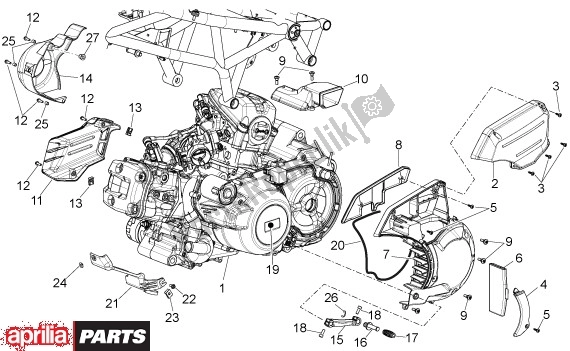 Alle onderdelen voor de Motor van de Aprilia Mana 36 850 2007 - 2011