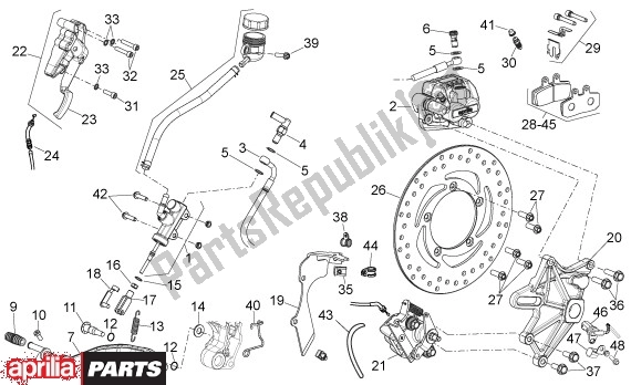 All parts for the Brake System Rear of the Aprilia Mana 36 850 2007 - 2011