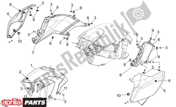 All parts for the Fender of the Aprilia Mana 36 850 2007 - 2011