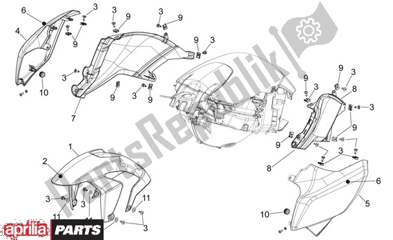 Todas las partes para Defensa de Aprilia Mana 36 850 2007 - 2011